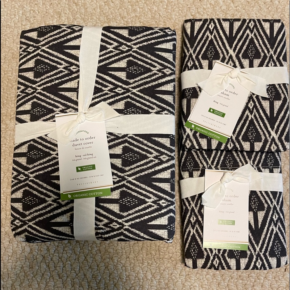 Pottery Barn King Duvet and Shams